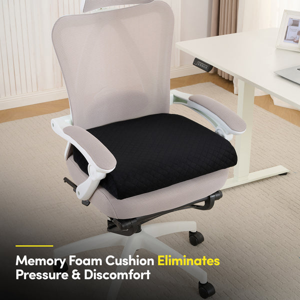 sweet home collection Extra Large U-Shaped Memory Foam Chair Cushion - Black