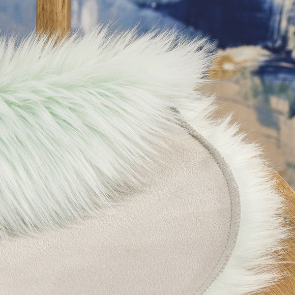 Sweet Home Collection Faux Fur Chair Cushion Set Mint Green