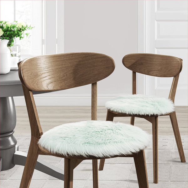 sweet home collection Faux Fur Chair Cushion Set Mint Green sweet home collection Faux Fur Chair Cushion Set Mint Green