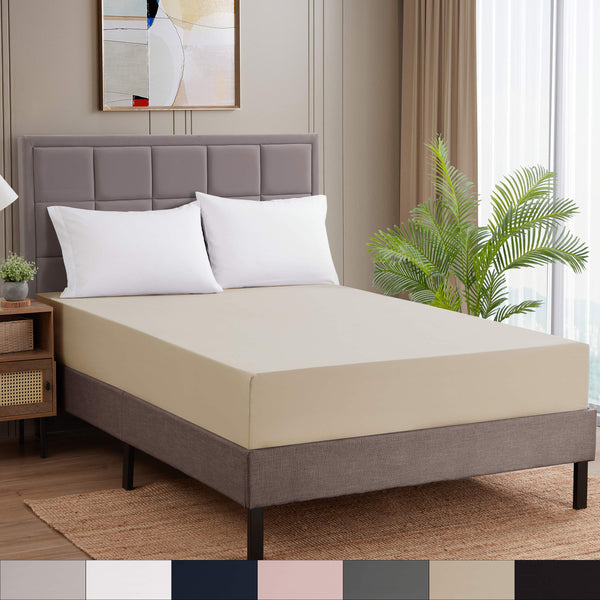 Sweet Home Collection Fitted Sheet Brushed Microfiber Bottom Sheets With Built In Sheet Straps