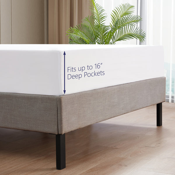 sweet home collection Fitted Sheet Brushed Microfiber Bottom Sheets with Built in Sheet Straps