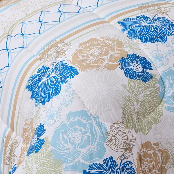 Sweet Home Collection Floral Stripes Printed Bed In A Bag Set