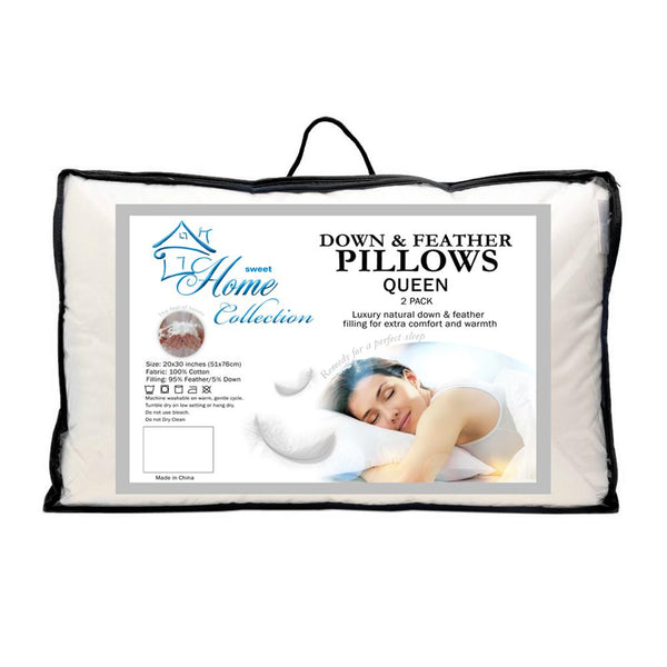 sweet Home Collection Goose Down & Feather Bed Pillows Set Of 2