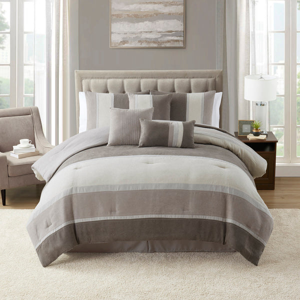 Sweet Home Collection Harvey Suede 7-Piece Bedding Comforter Set