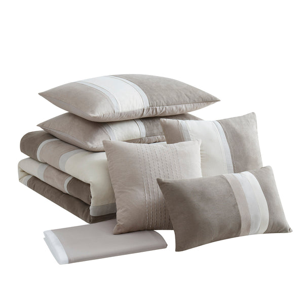 Sweet Home Collection Harvey Suede 7-Piece Bedding Comforter Set