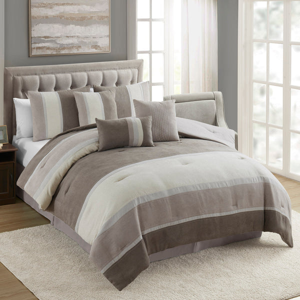 sweet home collection Harvey Suede 7-Piece Bedding Comforter Set sweet home collection Harvey Suede 7-Piece Bedding Comforter Set