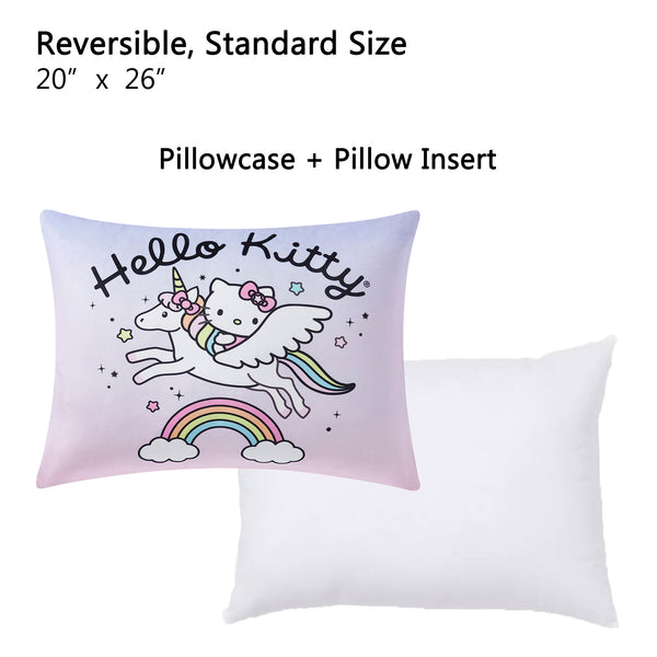 Sweet Home Collection Hello Kitty Kids Reversible Pillow With Removable Shell