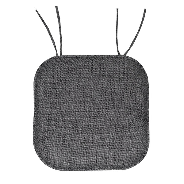 Sweet Home Collection Herringbone Stitch Memory Foam Non-Slip 16" X 16" Chair Cushion Pad With Ties