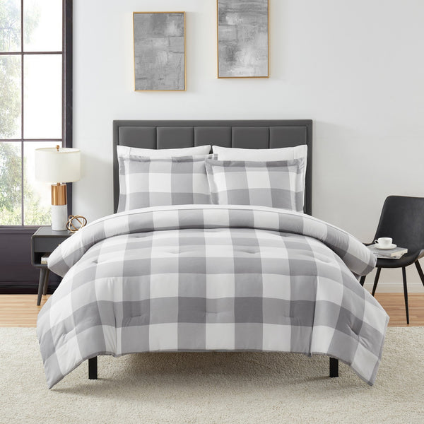 Sweet Home Collection Herringbone Weave Buffalo Check 7-Piece Bed In A Bag Set