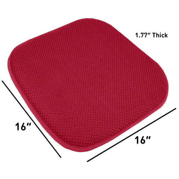 Sweet Home Collection Honeycomb Memory Foam No Slip Back 16" X 16" Chair Pad Cushions