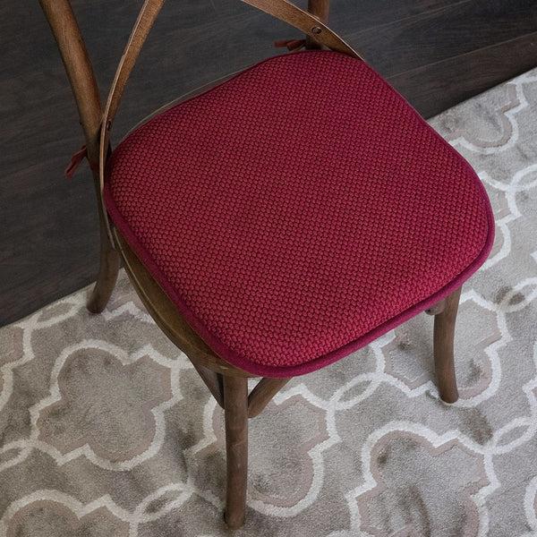 Sweet Home Collection Honeycomb Memory Foam Non-Slip 16" X 16" Chair Cushions With Ties