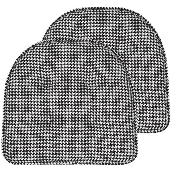 sweet home collection Houndstooth Stitch U Shaped Memory Foam 17" x 16" Chair Cushions