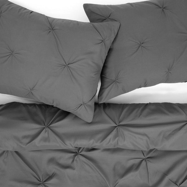 Sweet Home Collection Hudson Pinch Pleat Pintuck 3-Piece Comforter Set