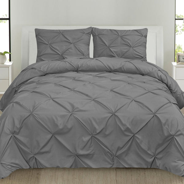 sweet home collection Hudson Pinch Pleat Pintuck 3-Piece Comforter Set sweet home collection Hudson Pinch Pleat Pintuck 3-Piece Comforter Set