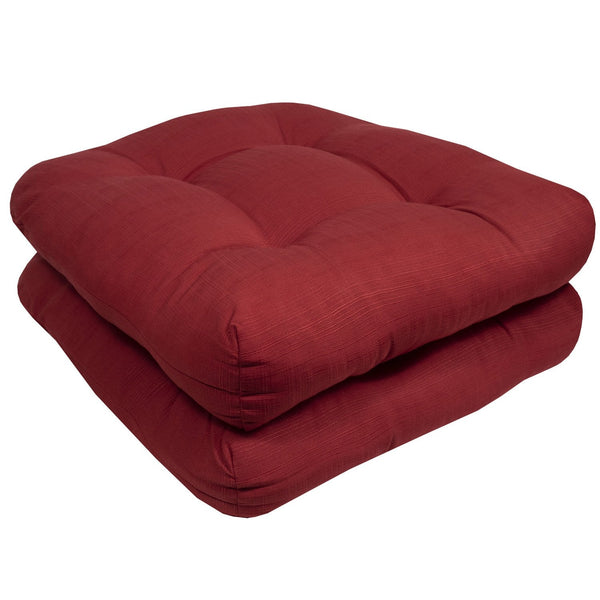 Sweet Home Collection Indoor-Outdoor Reversible Solid Patio Seat Cushion Set-19"x19"