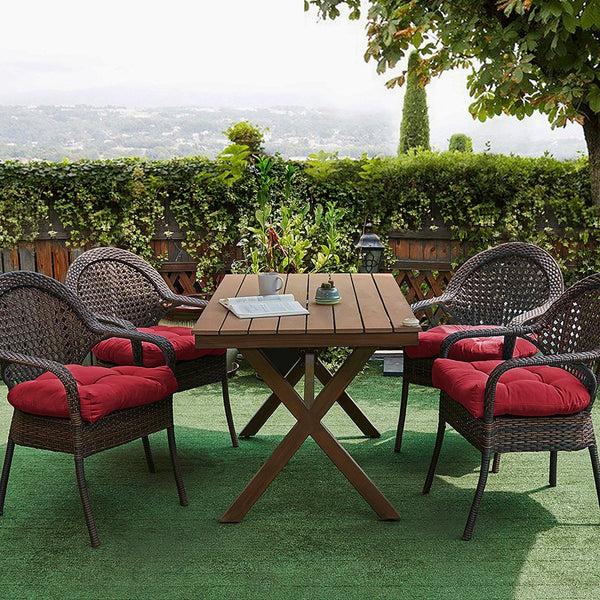 Sweet Home Collection Indoor-Outdoor Reversible Solid Patio Seat Cushion Set-19"x19"