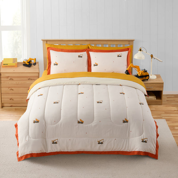 Sweet Home Collection Kids Construction Printed Bed In A Bag Comforter & Sheet Set