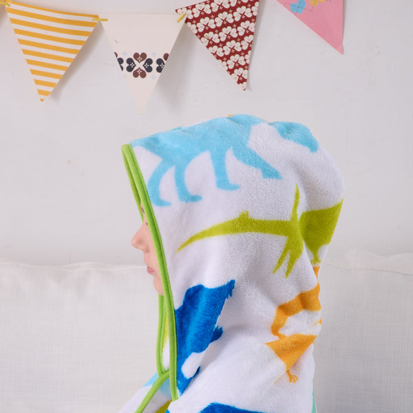 Sweet Home Collection Kids' Hooded Blanket 50" Wide X 45" Length - Dinosaurs