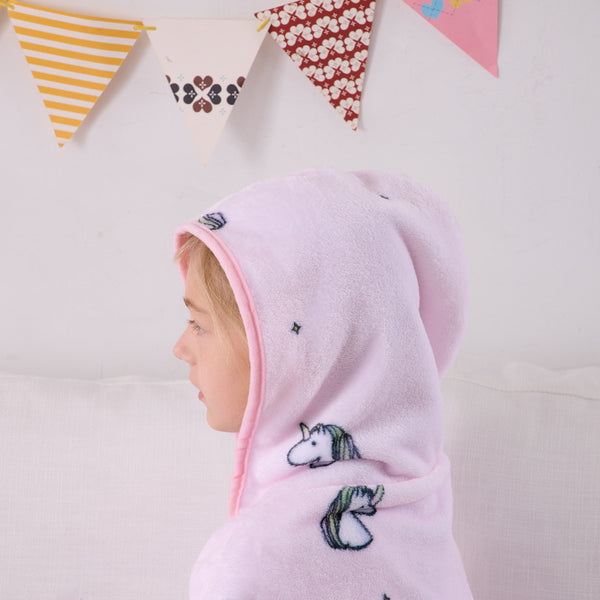 Sweet Home Collection Kids' Hooded Blanket 50" Wide X 45" Length - Unicorn