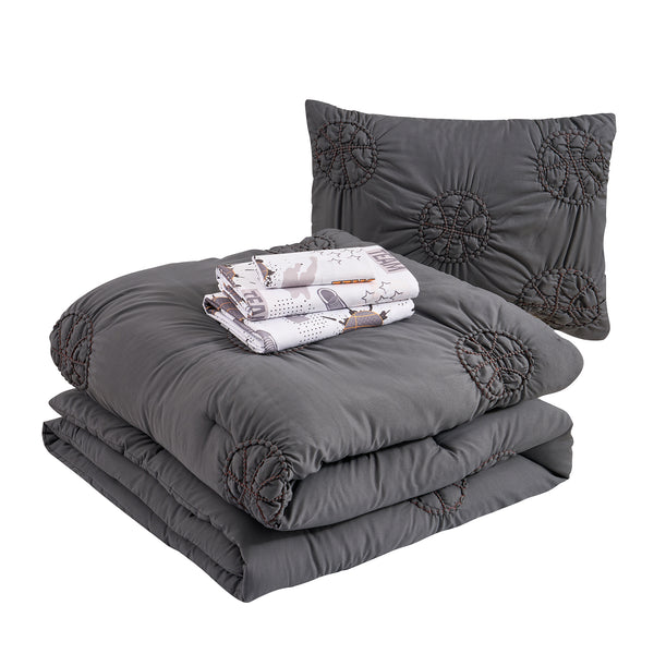 Sweet Home Collection Kids' Pintuck Basketball Bed In A Bag Comforter & Printed Sheet Set