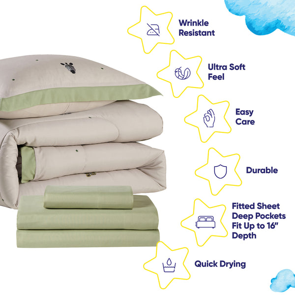 Sweet Home Collection Kids Savana Printed Bed In A Bag Comforter & Sheet Set