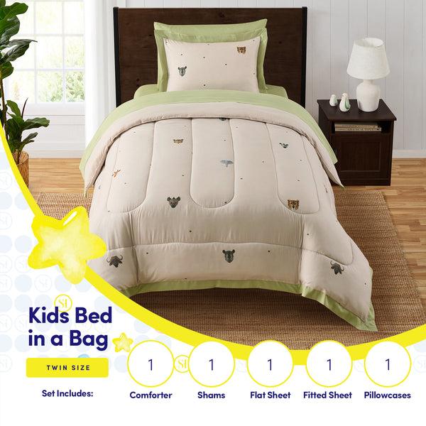 sweet home collection Kids Savana Printed Bed in a Bag Comforter & Sheet Set