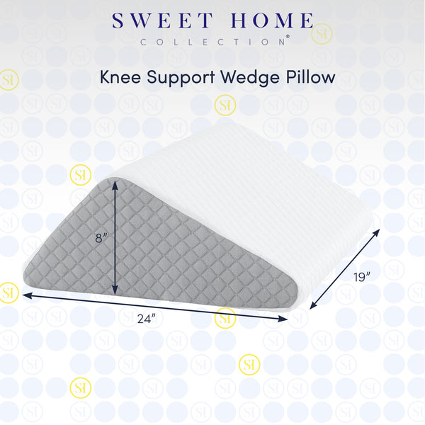 Sweet Home Collection Knee Elevated Support Wedge Pillow With High Density Foam