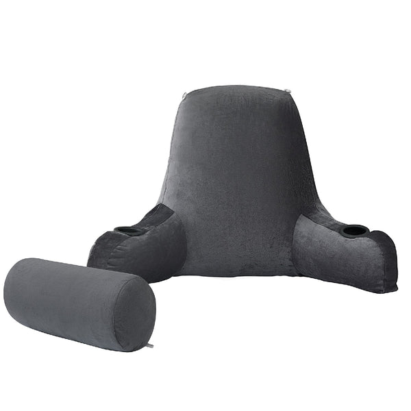 Sweet Home Collection Large Bed Rest Reading Pillow With Cup Holders