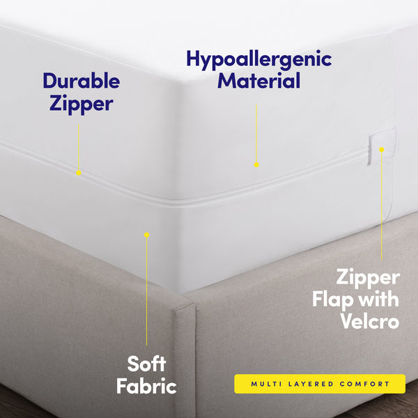 Sweet Home Collection Mattress Encasement 100% Waterproof Bed Bug Proof Zippered Protector
