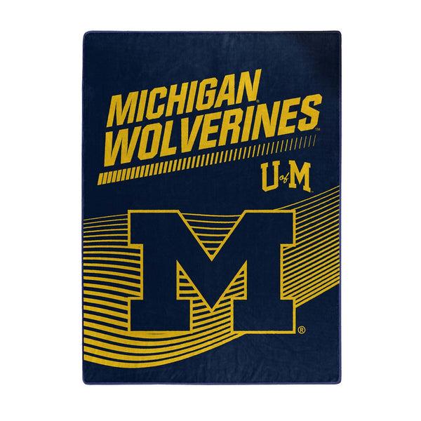 Sweet Home Collection Michigan Wolverines NCAA Officially Licensed Raschel Throw Blanket 60x80