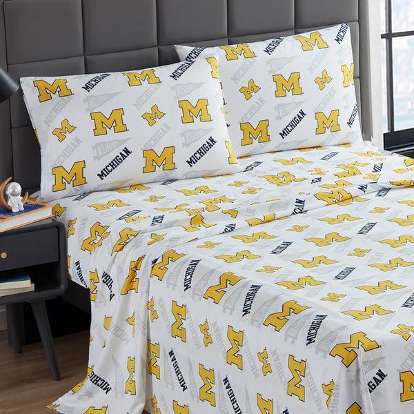 Sweet Home Collection Michigan Wolverines NCAA Officially Licensed Sheet Set