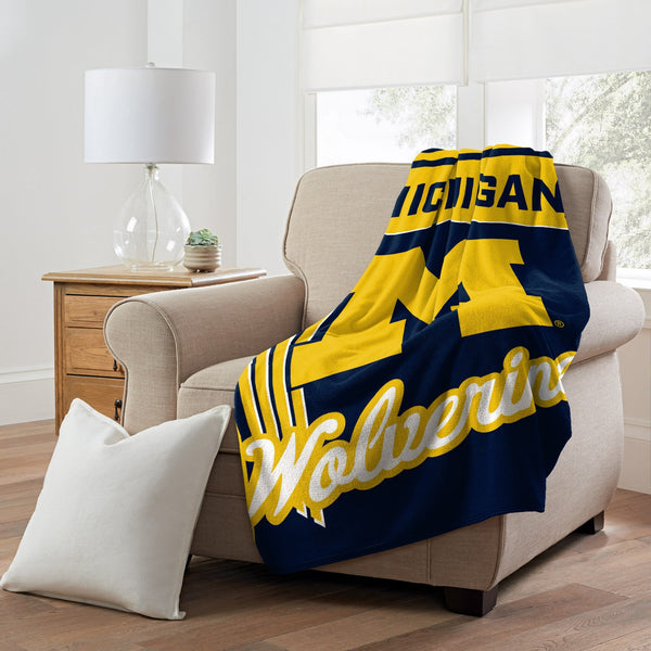 Sweet Home Collection Michigan Wolverines NCAA Officially Licensed Throw Blanket 46x60