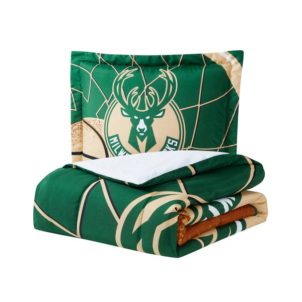 Sweet Home Collection Milwaukee Bucks NBA Officially Licensed 3-Piece Comforter Set