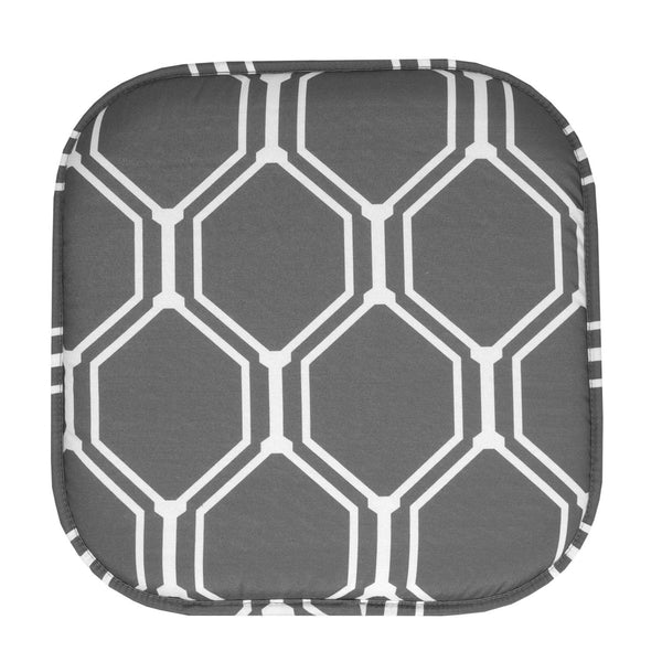Sweet Home Collection Mirage Hexagonal Memory Foam No Slip Back 16" X 16" Chair Pad Cushions