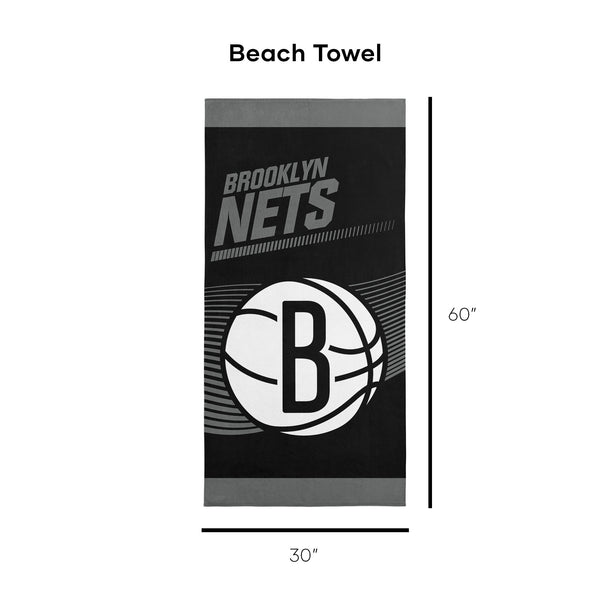 Sweet Home Collection NBA Officially Licensed Brooklyn Nets 30" X 60" Beach Towel