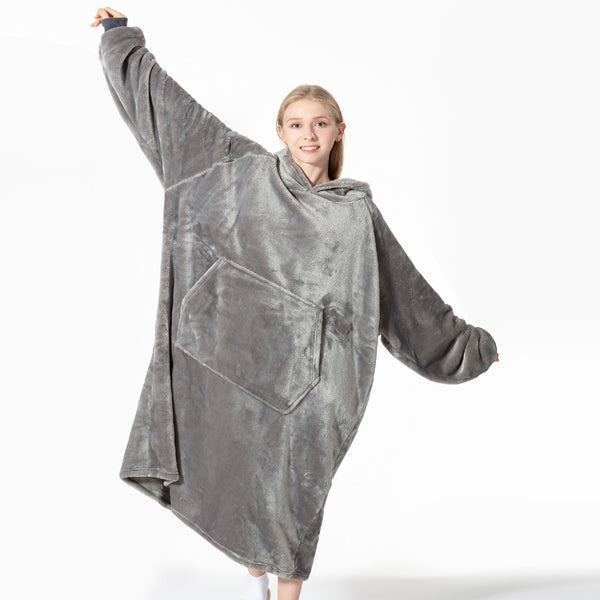 Sweet Home Collection Oversized Wearable Adult Blanket With Sleeves And Hood