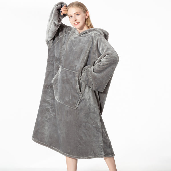 Sweet Home Collection Oversized Wearable Adult Blanket With Sleeves And Hood