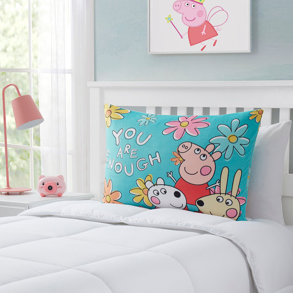 Sweet Home Collection Peppa Pig Kids Reversible Pillow With Removable Shell
