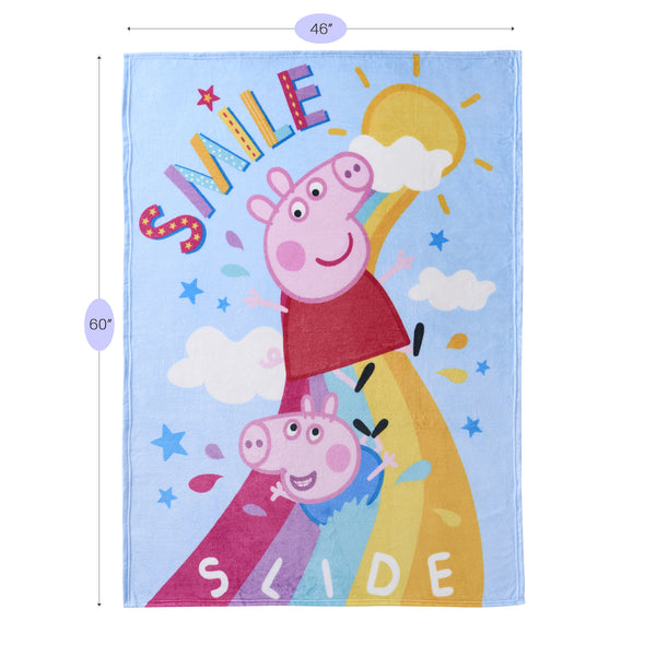 Sweet Home Collection Peppa Pig Micro Raschel Throw Blanket 46"x60"