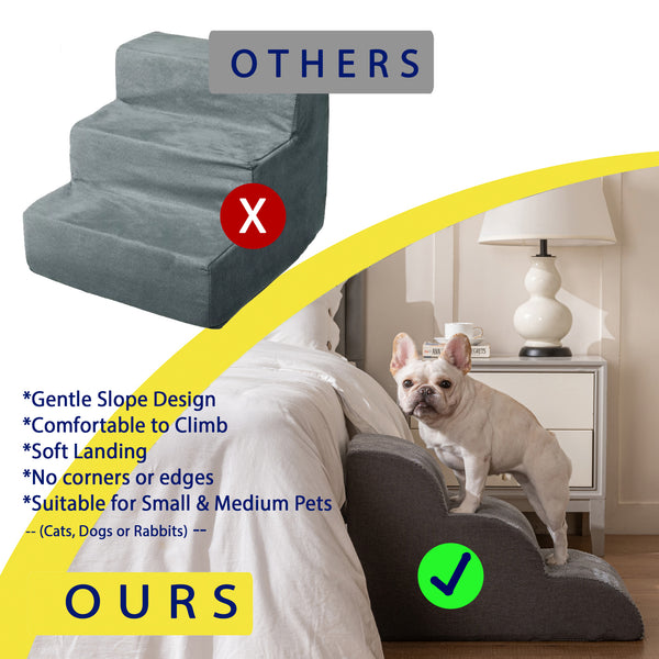 Sweet Home Collection Pet Stairs/Ramp Non Slip High Density Foam 3/4/5 Steps