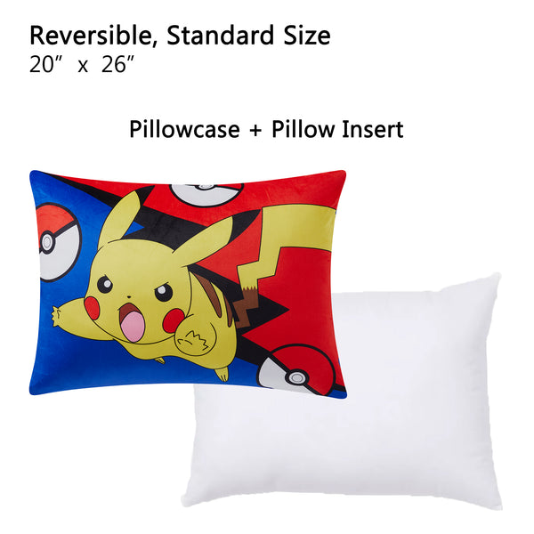Sweet Home Collection Pikachu Kids Reversible Pillow With Removable Shell