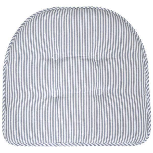 Sweet Home Collection Pinstripe U Shaped Memory Foam 17" X 16" Chair Cushions