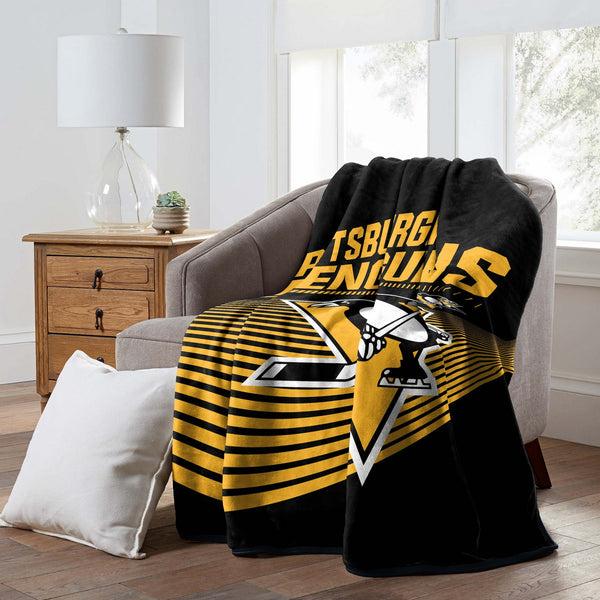 Sweet Home Collection Pittsburgh Penguins NHL Officially Licensed Raschel Throw Blanket 60x80