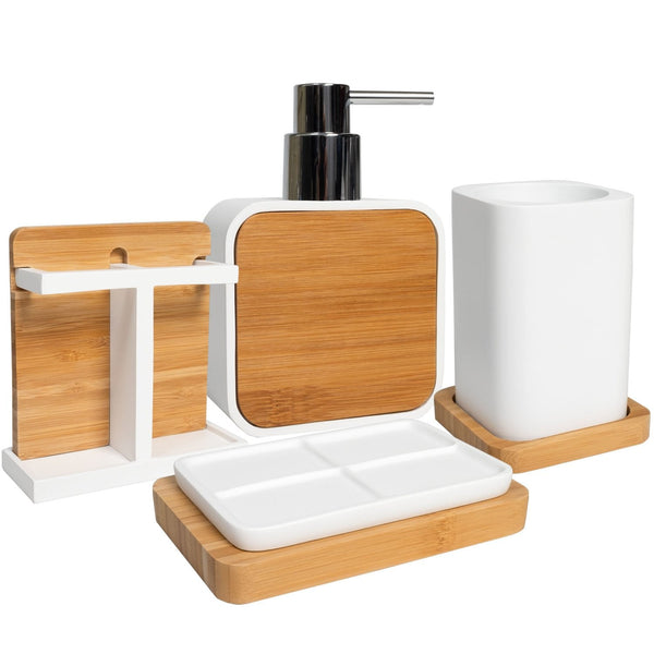 sweet home collection Ritz Bamboo Bathroom Accessories