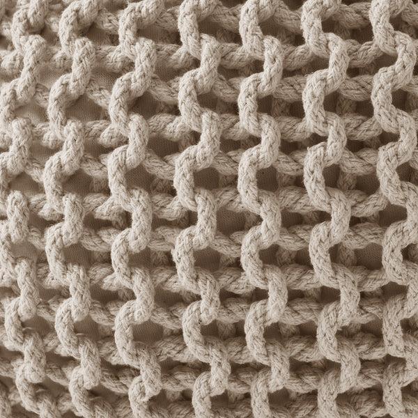 Sweet Home Collection Round Cotton Knitted Pouf Ottoman