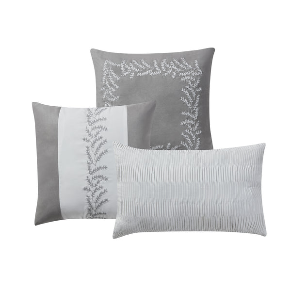 Sweet Home Collection Salerno 7 Piece Faux Suede Embroidered Comforter Set