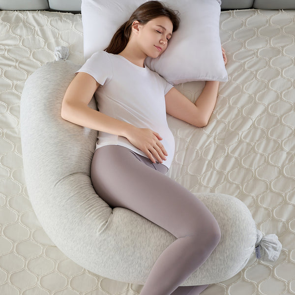 Sweet Home Collection Shaped Full Body Maternity Pillow Bean Filled With Removable Cover