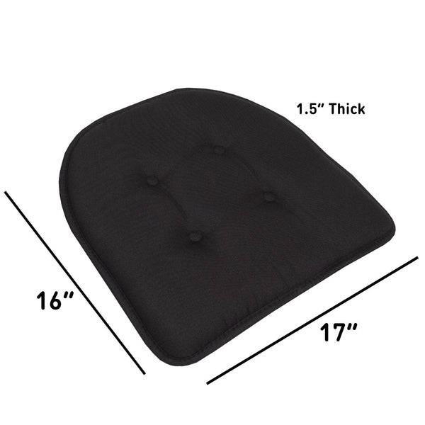 Sweet Home Collection Solid Color U Shaped Memory Foam 17" X 16" Chair Cushions