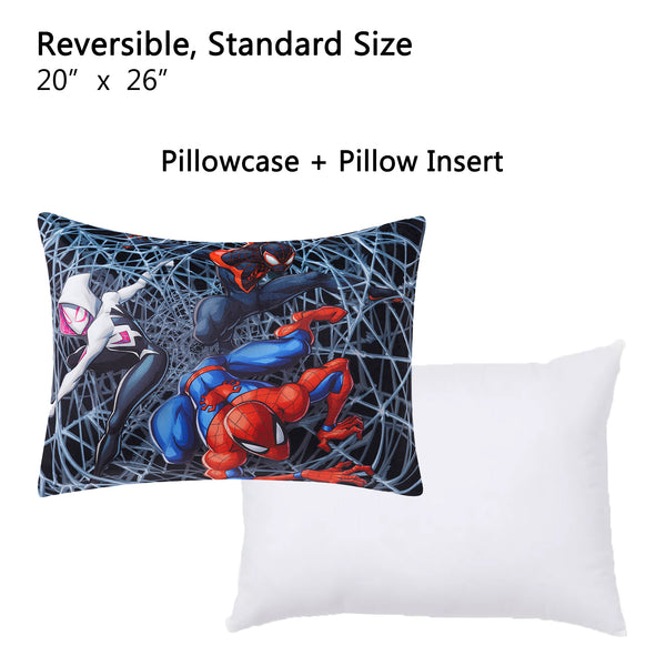 Sweet Home Collection Spiderman & Friends Kids Reversible Pillow With Removable Shell