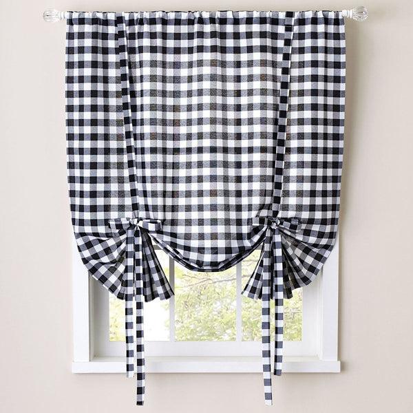 sweet home collection Buffalo Check Tie-Up Shade sweet home collection Buffalo Check Tie-Up Shade